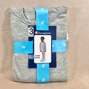 NWT girls Champion 3 piece jogger set hoodie leggings size 4T  E9